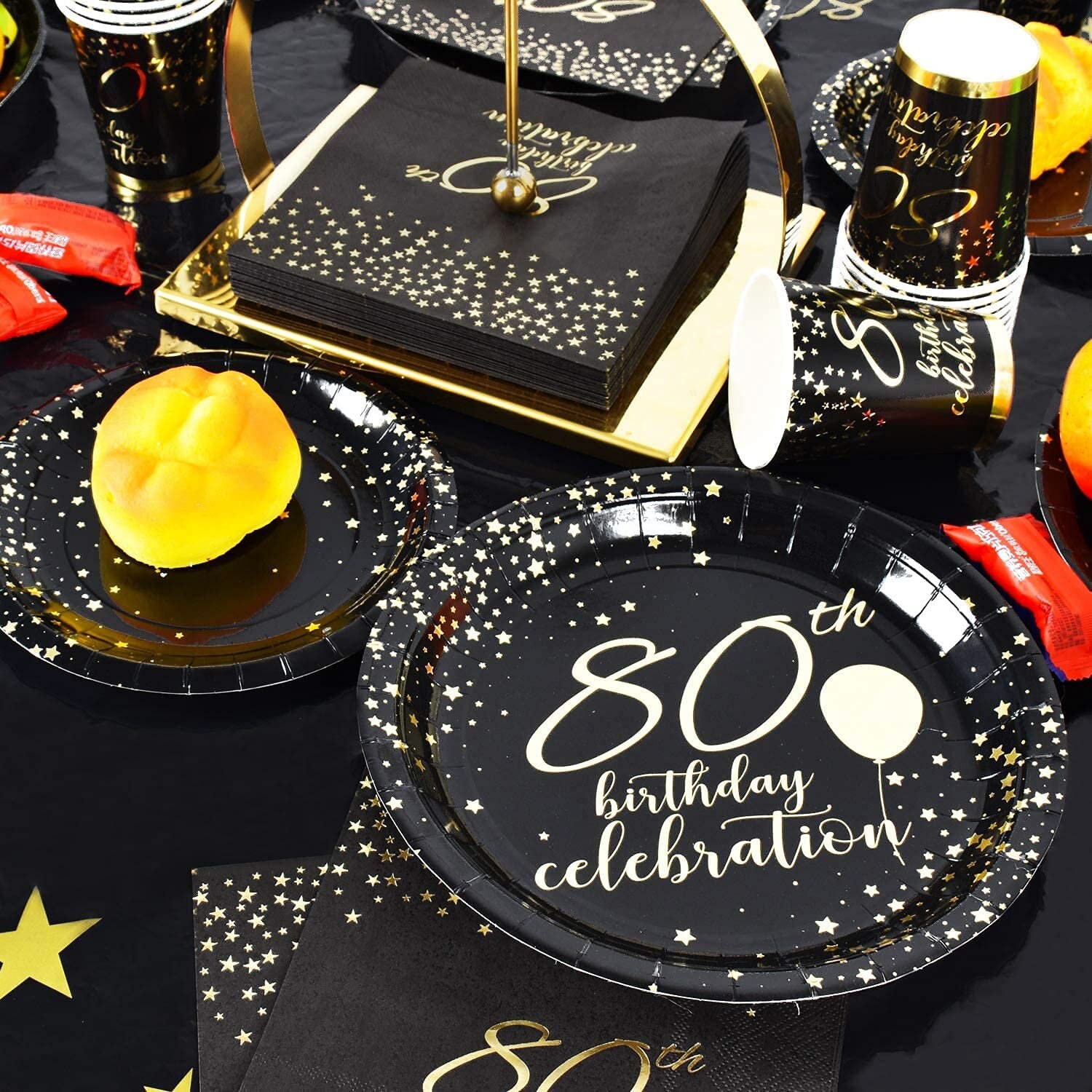 80th Birthday Party Supplies Disposable Paper Plates Napkins Etsy