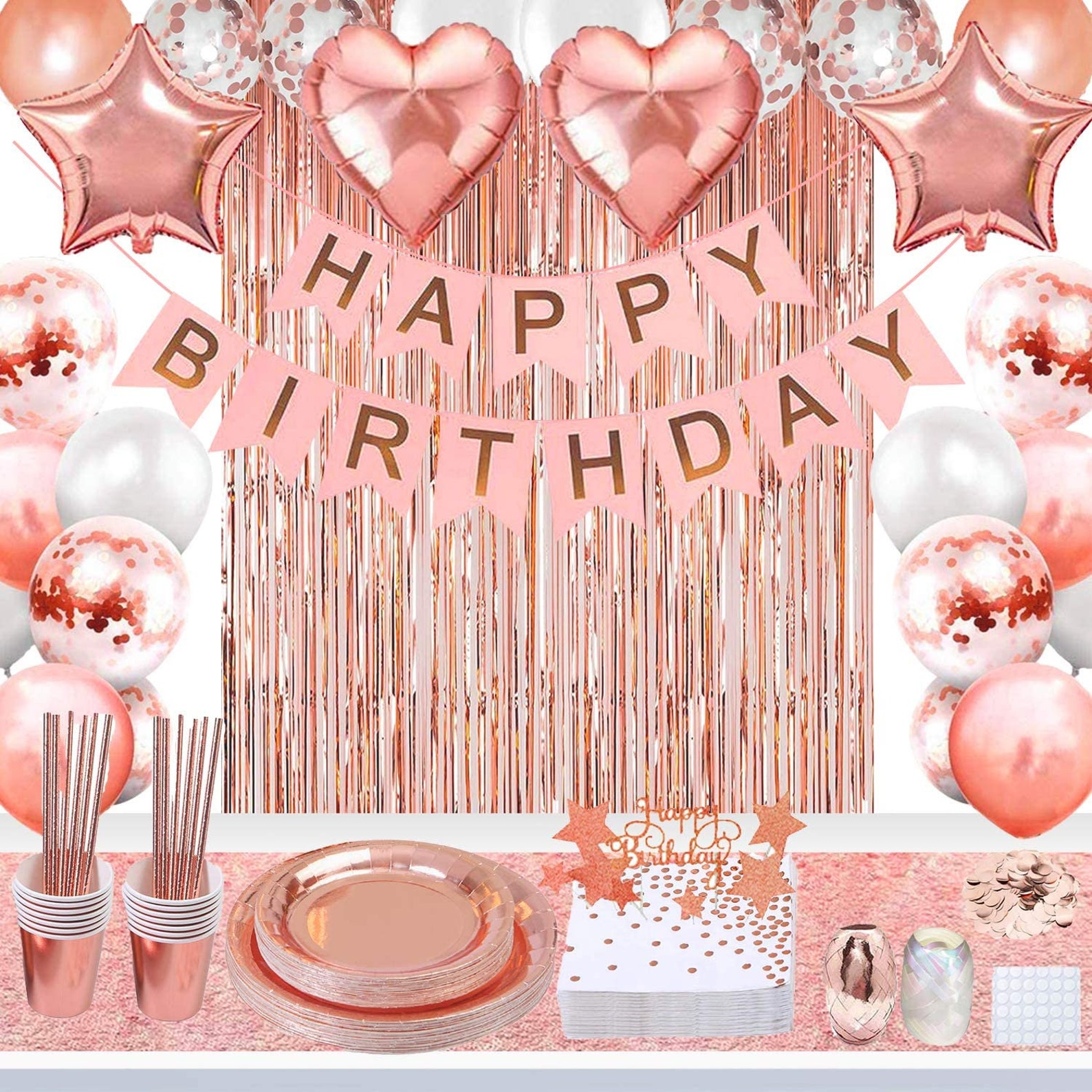 Rose Gold Birthday Party Decorations Rose Gold Party Etsy