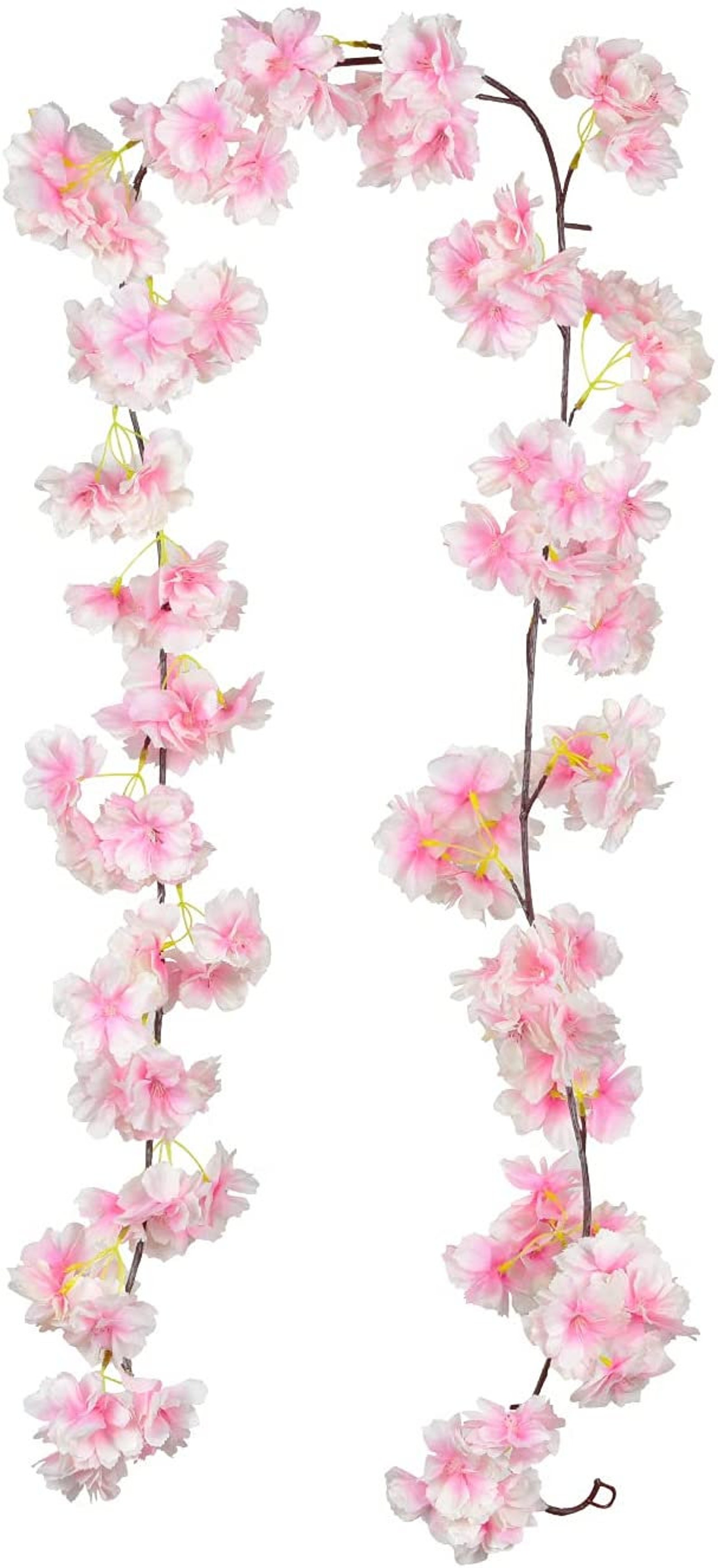 2 Pack Artificial Cherry Blossom Garland Hanging Vine Faux Etsy