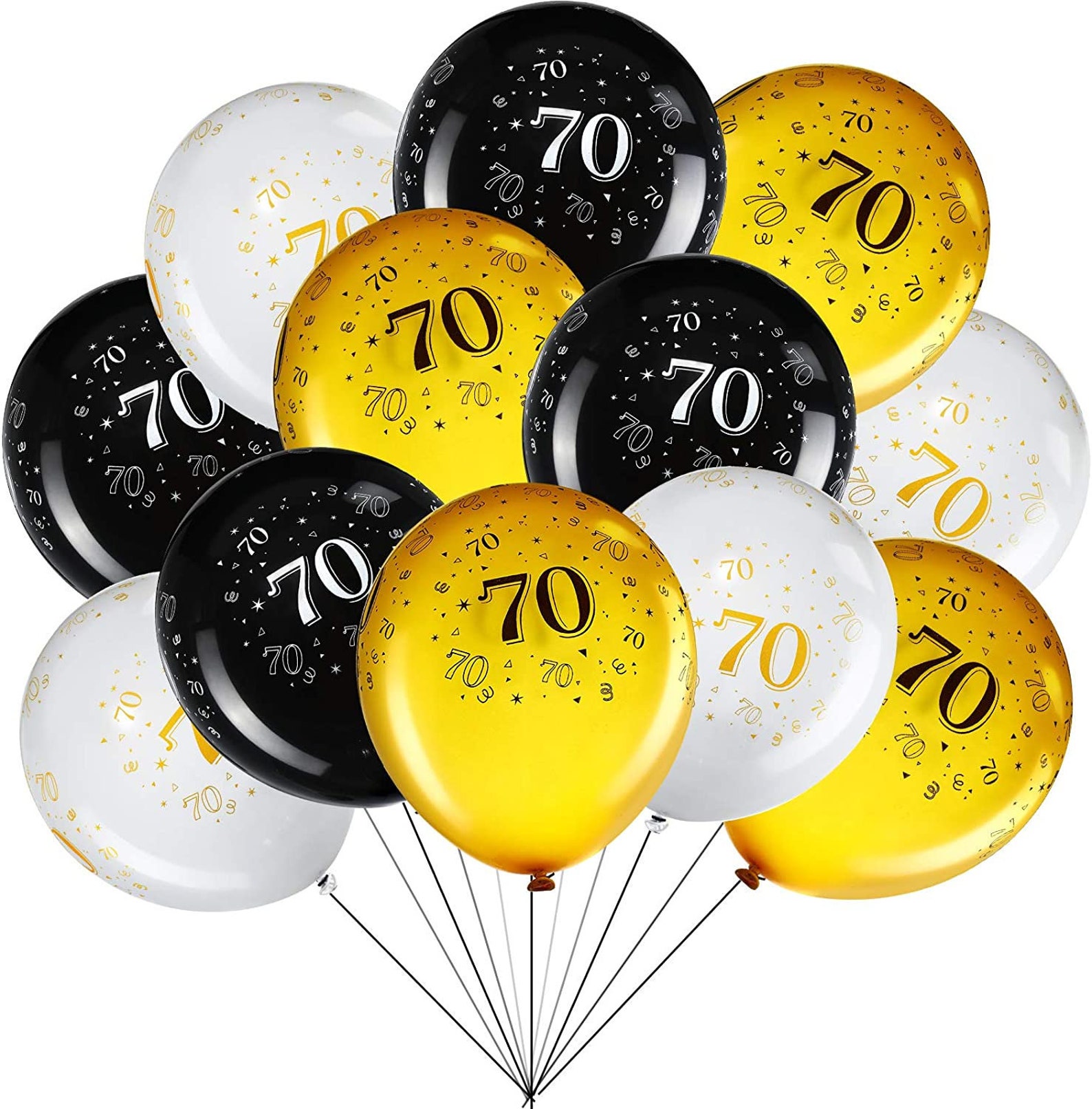 45 Pieces 12 Inch 70th Birthday Party Balloons Seventy Etsy
