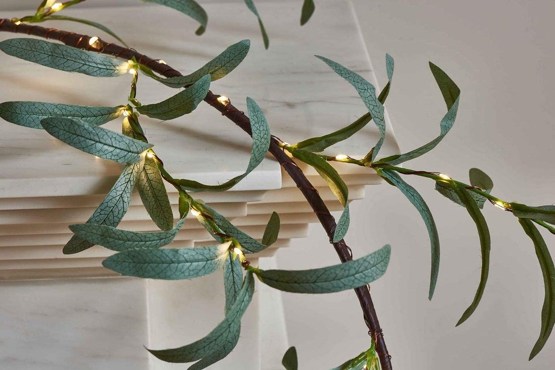 Artificial Lighted Olive Garland 6FT Warm White 96LED Battery Etsy