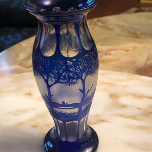Art Nouveau vase, glass around 1910, monogrammed M, probably Bohemia image 9