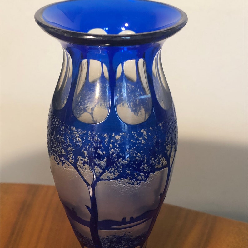 Art Nouveau vase, glass around 1910, monogrammed M, probably Bohemia image 3
