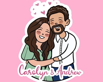 Cute Couple Stickers - Based on Photo Reference