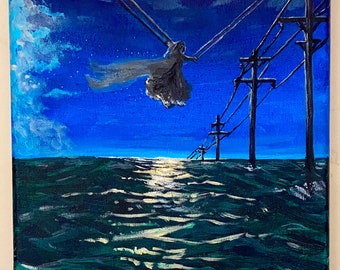 Original Painting "Trapeze Dream" - 8" x 10" Acrylic Painting