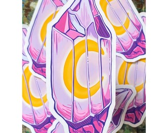 Moon Crystal Sticker - Cute Sticker - Weatherproof Matte Sticker