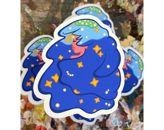 Star Girl Sticker - Cute Sticker - Weatherproof Matte Sticker