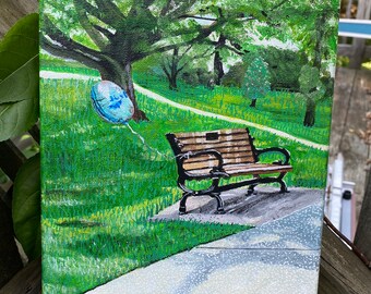 Original Painting "Thoughts in the Park" - 8x10 Acrylic Painting