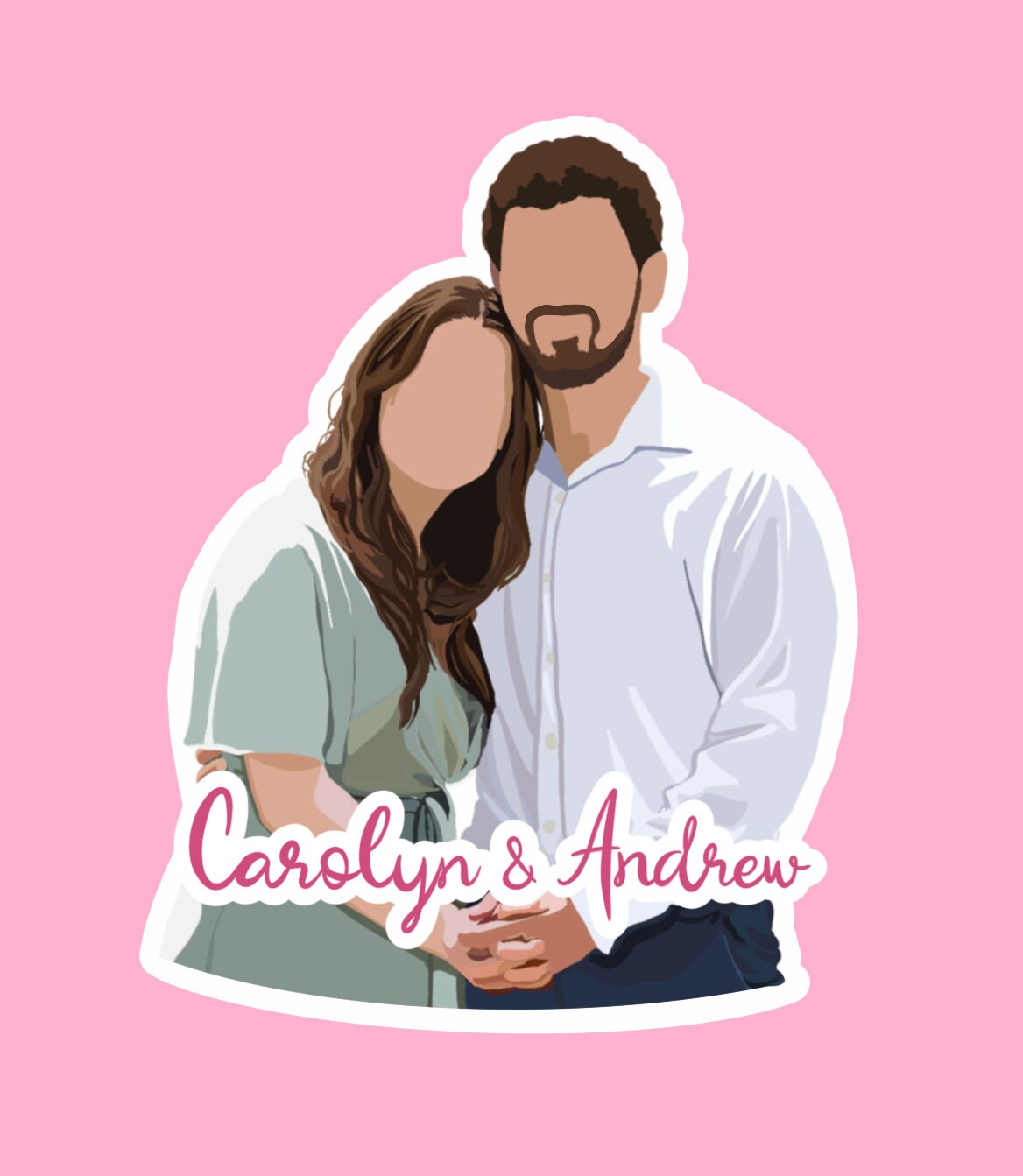 Sticker Acople Cute Couple Stickers - Based on Photo Reference - Etsy