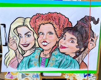 Custom Caricature Portrait - Caricatures based on photo - 8.5"x11"