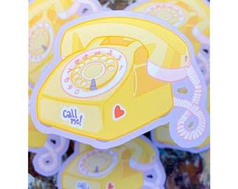 Rotary Phone Sticker - Cute Sticker - Weatherproof Matte Sticker