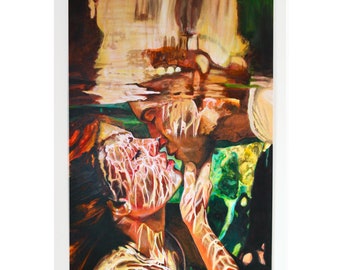 Original Painting "Near Kiss" - 24" x 36" Acrylic Painting
