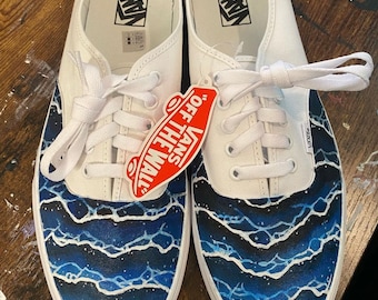 Water Pattern Painted Shoes