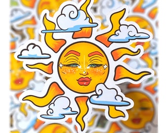 Sunny Haze Sticker - Sun Sticker - Cute Sticker - Weatherproof Matte Sticker