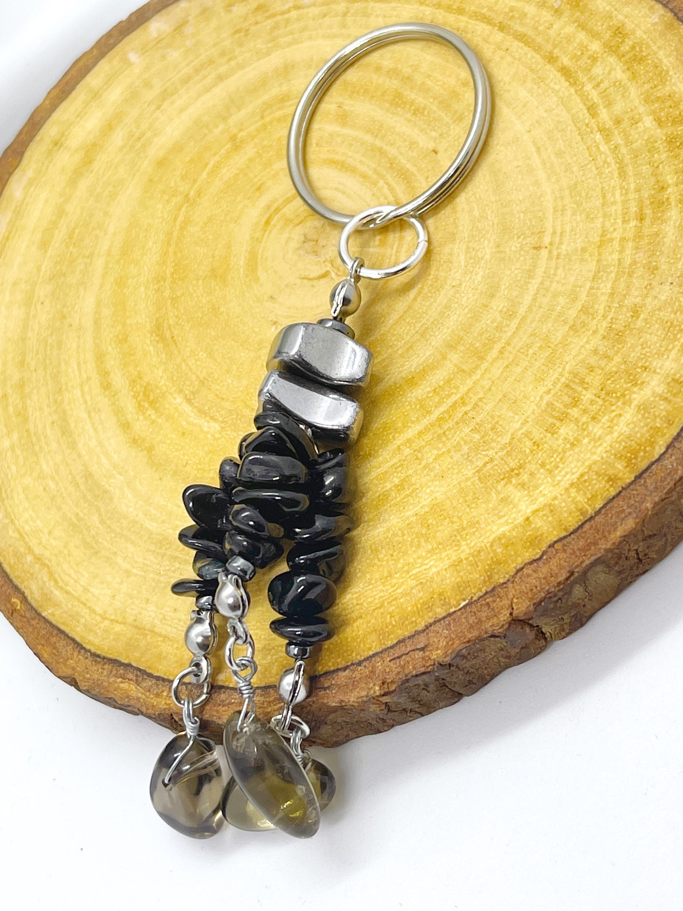 Crystals for Grounding Gemstone Keychain Crystal Healing Etsy