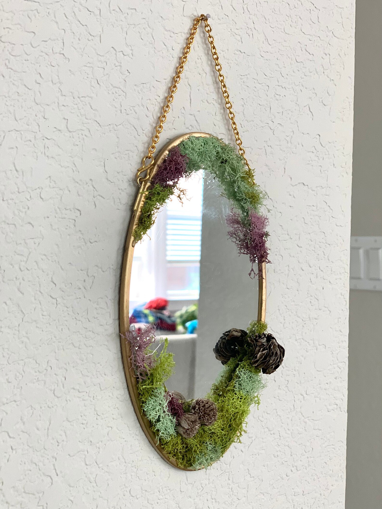 Bridget Mirror Moss Mirror Preserved Moss Home Decor Etsy