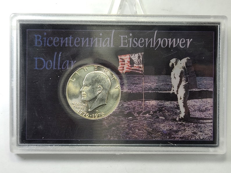 1976 Bicentennial San Francisco Eisenhower 40/% Silver Dollar in Hologram Holder