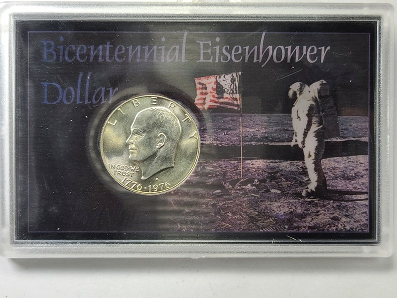 1976 Bicentennial San Francisco Eisenhower 40/% Silver Dollar in Hologram Holder