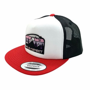 Wild Spirit embroidered patch trucker | foam front snapback hat | outdoor activities hat