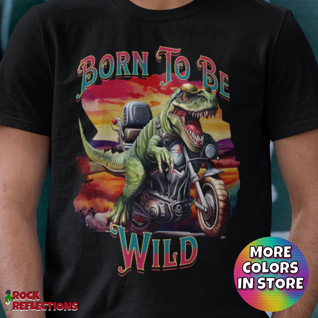 Rock Music T-Shirt T-Rex Dinosaur Rocker Classic Rock And Roll Lover ...