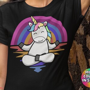 Unicorn Yoga T-Shirt (Yoga T-Shirt/ Unicorn T-Shirt/Cute Unicorn Shirt/Meditation T-Shirt/Funny Yoga Shirt/Yoga Shirt/ Unicorn Gift)