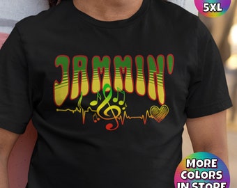 Reggae Music T-Shirt: Jammin' Rasta Colors, Marley Tribute