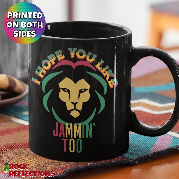 Reggae Coffee Mug Rasta Lion Like Jammin Too Bob Marley Tribute Reggae Music Gift Good Vibes Music Jamaican Reggae Colors Tea Mug Gift