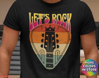 Let's Rock Guitar Pick T-Shirt: Classic Rock and Roll Tee