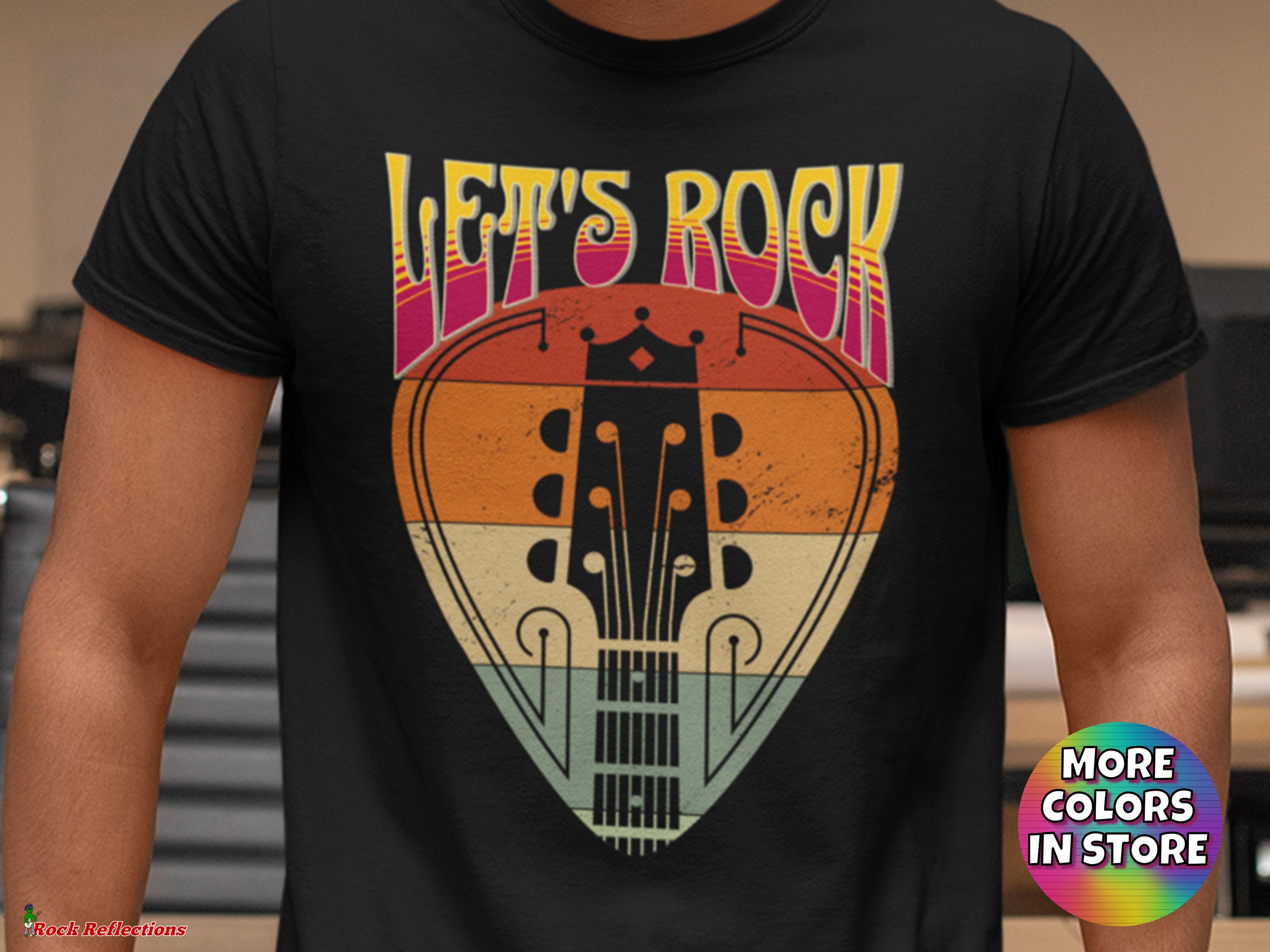 Let's Rock Guitar Pick T-shirt: Classic Rock and Roll Tee - Etsy