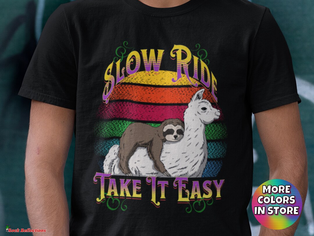 Sloth Llama Slow Ride T-shirt - Rock and Roll Music Tee - Etsy Canada