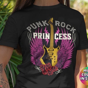 Rock Music T-Shirt Rocker Classic Rock And Roll Lover Cool Music Shirt Rock N Roll Gift Music Lover Tee Punk Rock Princess Girls Rock