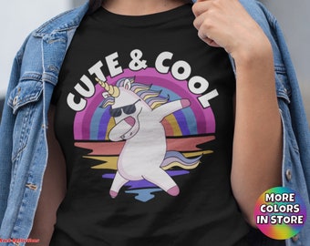 Funny Unicorn T-Shirt: Cute Dancing Unicorn with Sunglasses