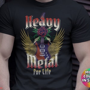 Rock Music T-Shirt Heavy Metal Rocker Classic Rock And Roll Lover Cool Music Shirt Rock N Roll Gift Music Lover Tee Heavy Metal For Life
