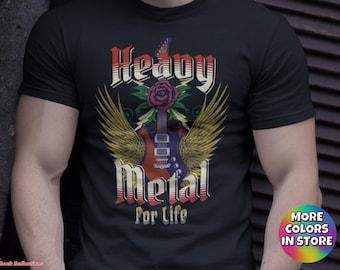Heavy Metal T-Shirt: Rock and Roll Guitar Wings