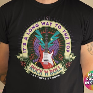 Rock Music T-Shirt Rocker Classic Rock And Roll Lover Cool Music Shirt Rock N Roll Gift Music Lover Tee Long Way To the Top AC/DC