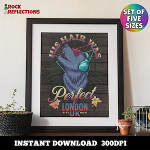 Printable Wall Art Uplifting Wall Art – Werewolves Of London Tribute - Digital Download Print At Home Instant Download Positivity Wall Art
