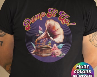 Rock Music T-Shirt: Elvis Costello 'Pump It Up' Gramophone Design