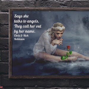 Song Lyric Wall Art: She Talks To Angels/Song Lyrics Print/Song Lyrics Gift/Printable Wall Art/Instant Digital Download/Inspirational Quotes
