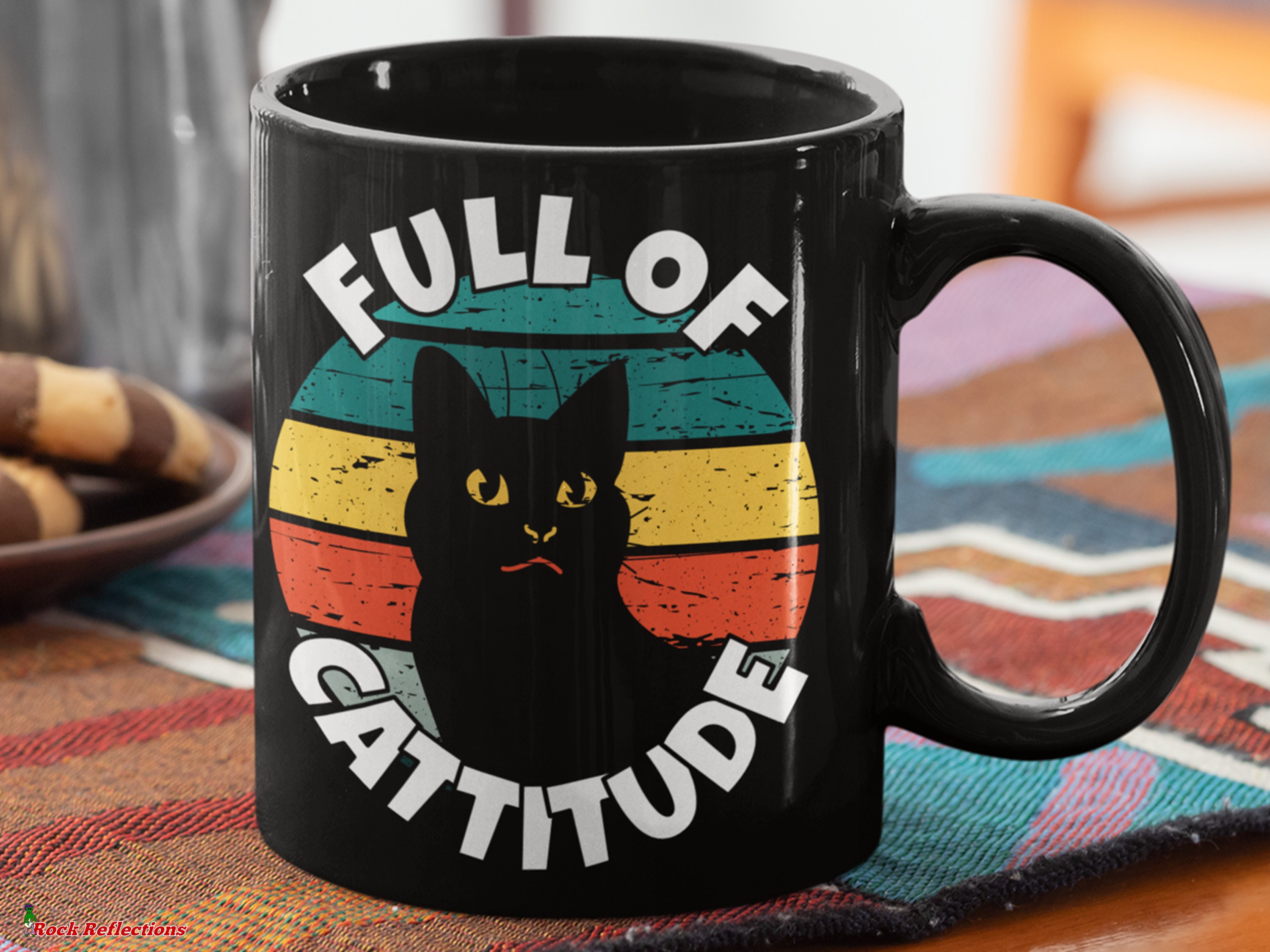 Full of Cattitude Black Mug: Funny Cat Joke Coffee Mug - Etsy