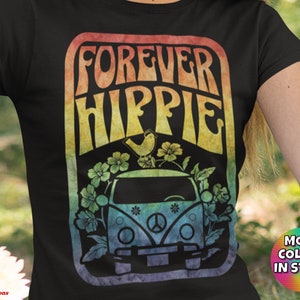 Rock Music T-Shirt Rocker Classic Rock And Roll Lover Cool Hippie Music Shirt Rock N Roll Gift Music Lover Tee Forever Hippie Woodstock
