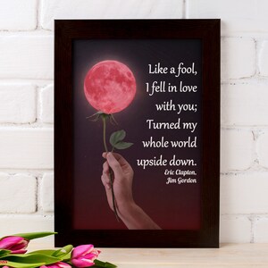 Song Lyric Wall Art: Like A Fool/Song Lyrics Print/Song Lyrics Gift/Printable Wall Art/Instant Digital Download/Inspirational Quotes