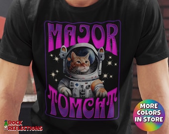 Major Tomcat T-Shirt: Cat Astronaut Space Rock Music Tee