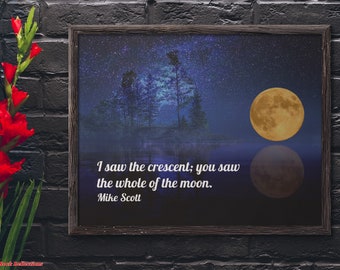 Crescent Moon Song Lyric Print: Inspirational Wall Art (Digital Download)