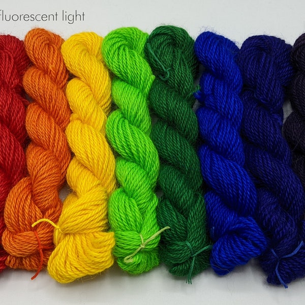 Hand-dyed Rainbow Sport-weight Baby Alpaca Micro-skein Set (eight 12g skeins)