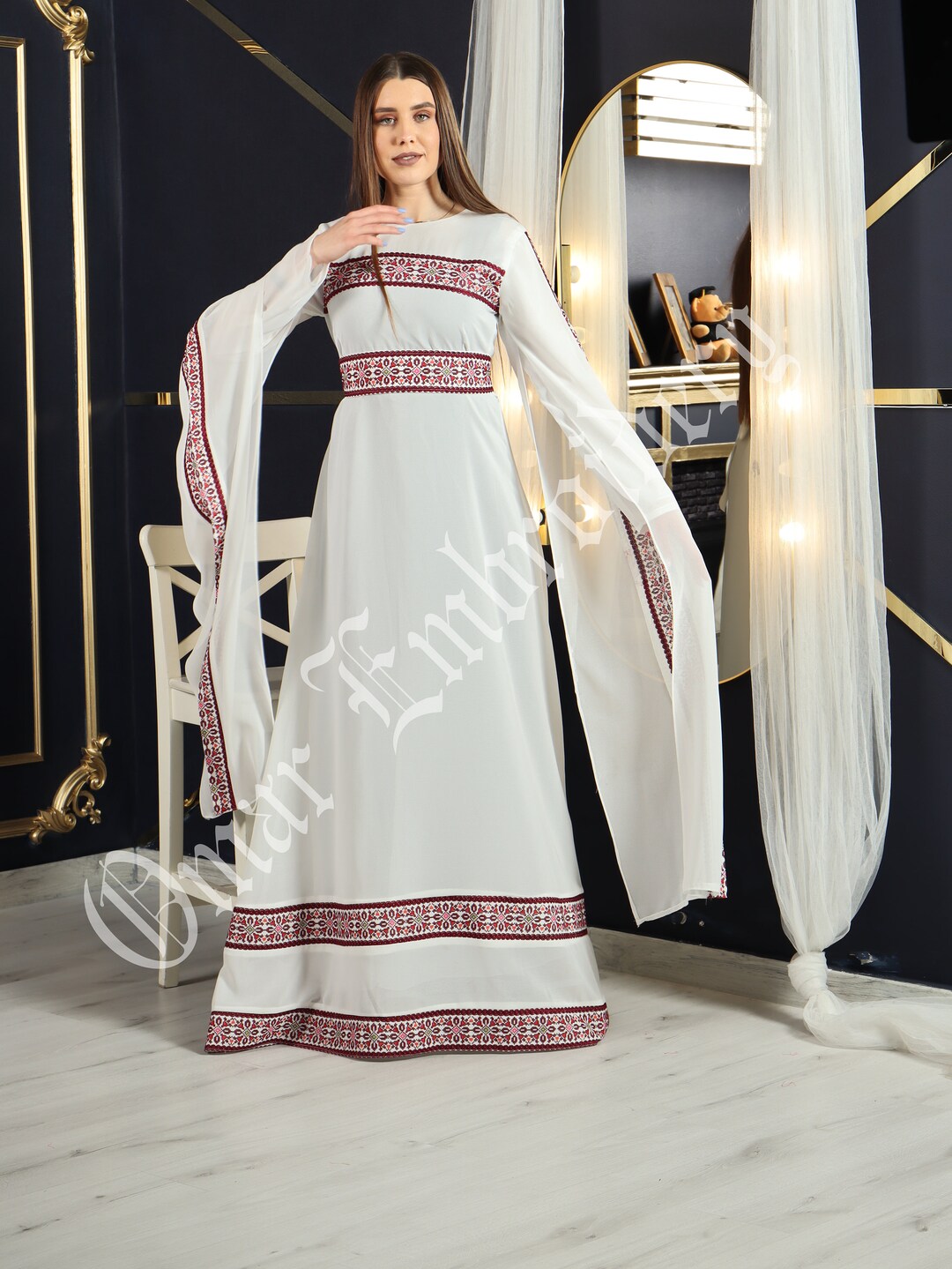 Ramlah Threads3- Embroidered Palestinian Thobe Dress High Quality main image 1