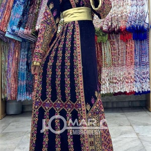 Embroidered Thobe Abaya Traditional Palestinian Abaya Arabic Dress Color 6