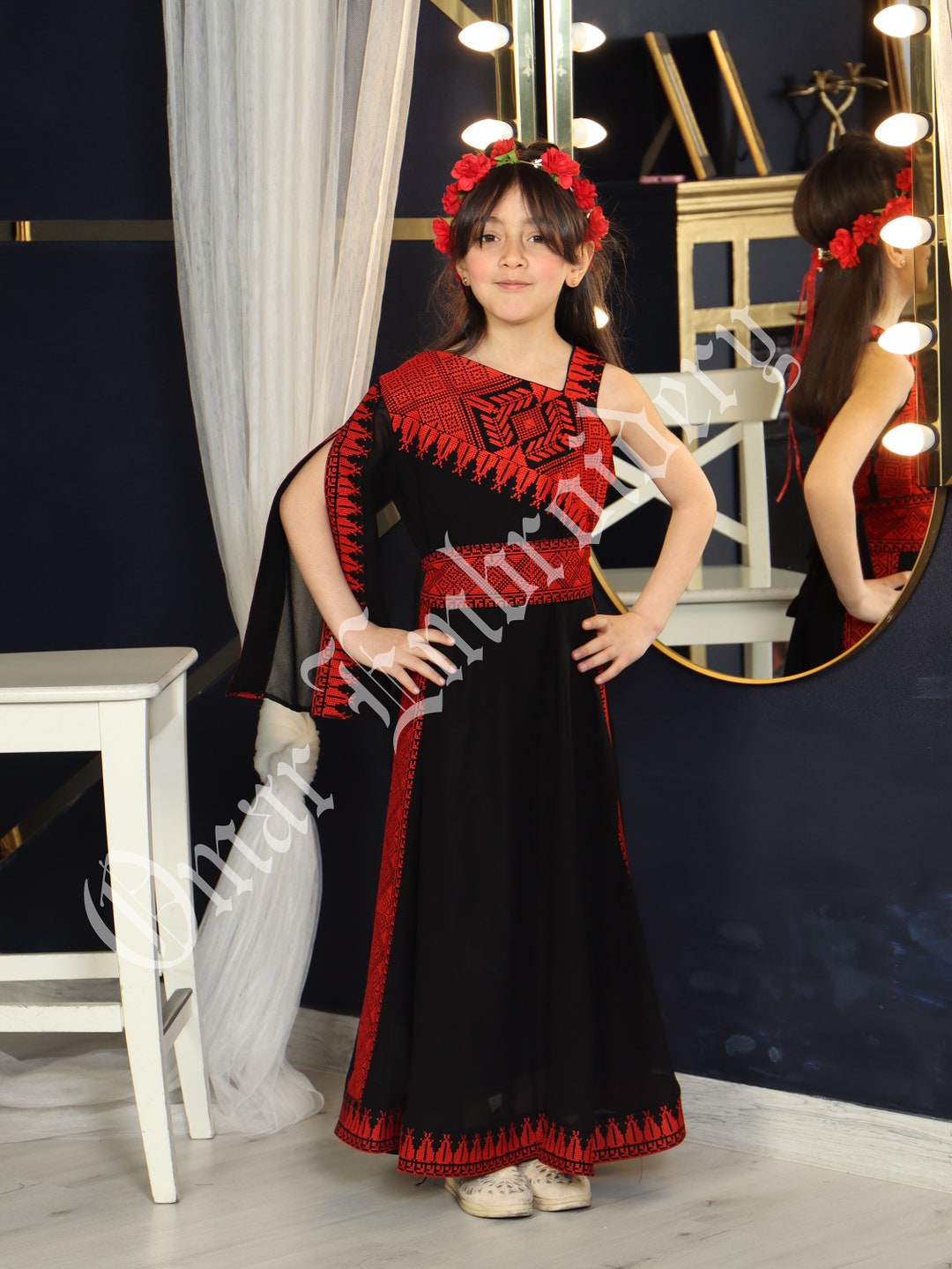 Persian Stripe Kids Dress  4-7 Years