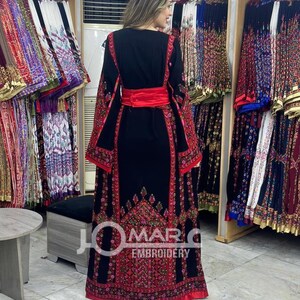 Embroidered Thobe Abaya Traditional Palestinian Abaya Arabic Dress zdjęcie 3