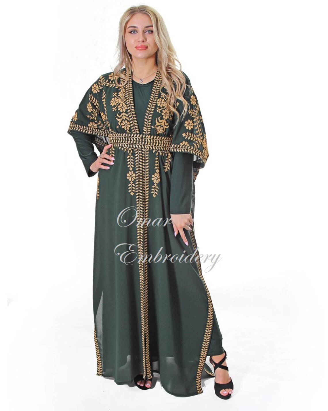 Abaya thobe Embroidered Palestinian Jordanian Traditional | Etsy