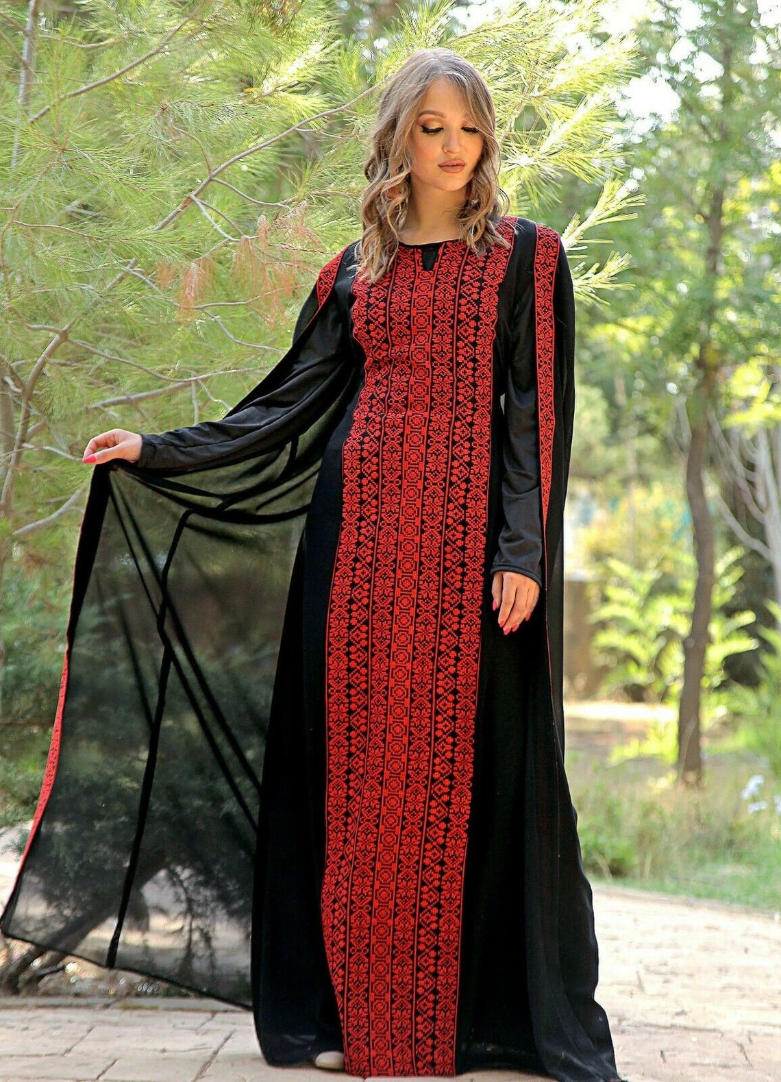 Embroidered Thobe Abaya Traditional Palestinian Thob Caftan - Etsy